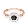 Pierścionek W0529 Czarny Diament 0,50ct różowe złoto