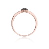 Pierścionek W0091 Czarny Diament 0,04ct różowe złoto