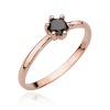 Pierścionek W0496 Czarny Diament 0,30ct różowe złoto
