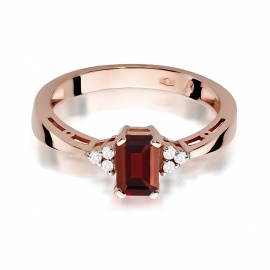Pierścionek W0002 Granat 0,70ct różowe złoto