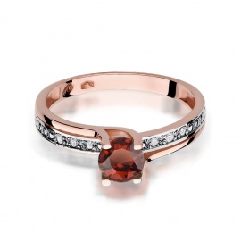 Pierścionek W0106 Granat 0,60ct różowe złoto