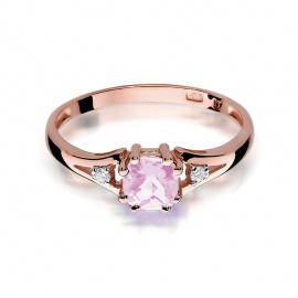 Pierścionek W0044 Różowy Topaz 0,65ct różowe złoto