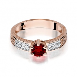 Pierścionek W0075 Rubin 0,60ct różowe złoto