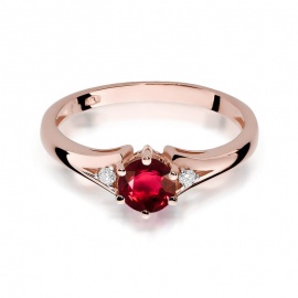 Pierścionek W0076 Rubin 0,60ct różowe złoto