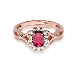 Pierścionek W0182 Rubin 0,60ct różowe złoto