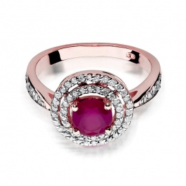 Pierścionek W0274 Rubin 1,20ct różowe złoto