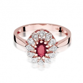Pierścionek W0354 Rubin 0,60ct różowe złoto
