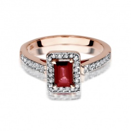 Pierścionek W0422 Rubin 0,80ct różowe złoto