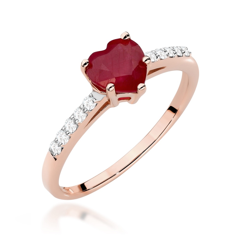 Pierścionek W0486 Rubin 1,10ct różowe złoto