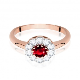 Pierścionek W0529 Rubin 0,60ct różowe złoto