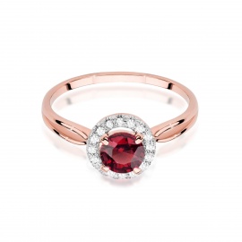 Pierścionek W0538 Rubin 1,20ct różowe złoto