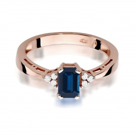 Pierścionek W0002 Szafir 0,60ct różowe złoto