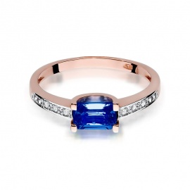 Pierścionek W0105 Szafir 0,60ct różowe złoto