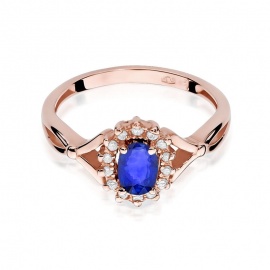 Pierścionek W0182 Szafir 0,70ct różowe złoto