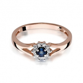 Pierścionek W0185 Szafir 0,15ct różowe złoto