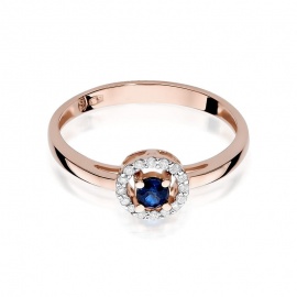 Pierścionek W0238 Szafir 0,15ct różowe złoto