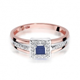 Pierścionek W0271 Szafir 0,20ct różowe złoto