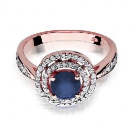 Pierścionek W0274 Szafir 1,00ct różowe złoto