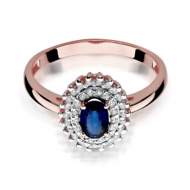 Pierścionek W0303 Szafir 0,70ct różowe złoto
