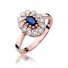 Pierścionek W0354 Szafir 0,70ct różowe złoto