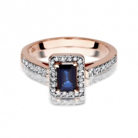 Pierścionek W0422 Szafir 0,60ct różowe złoto