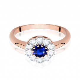Pierścionek W0529 Szafir 0,50ct różowe złoto