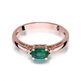 Pierścionek W0006 Szmaragd 0,40ct różowe złoto