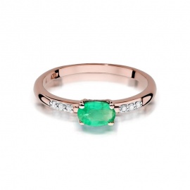 Pierścionek W0077 Szmaragd 0,40ct różowe złoto