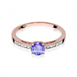 Pierścionek W0066 Tanzanit 0,50ct różowe złoto
