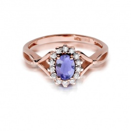 Pierścionek W0182 Tanzanit 0,40ct różowe złoto
