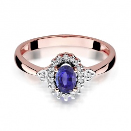 Pierścionek W0312 Tanzanit 0,40ct różowe złoto