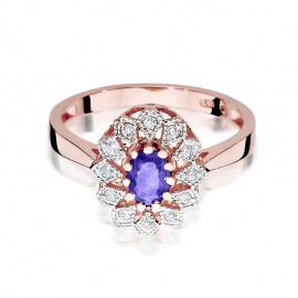Pierścionek W0354 Tanzanit 0,40ct różowe złoto