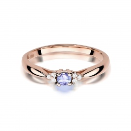 Pierścionek W0428 Tanzanit 0,15ct różowe złoto