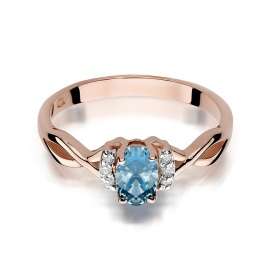 Pierścionek W0019 Topaz Swiss 0,50ct różowe złoto
