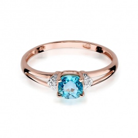 Pierścionek W0039 Topaz Swiss 0,70ct różowe złoto
