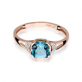 Pierścionek W0040 Topaz Swiss 1,10ct różowe złoto