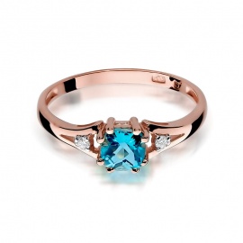 Pierścionek W0044 Topaz Swiss 0,70ct różowe złoto