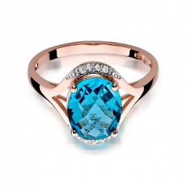 Pierścionek W0150 Topaz Swiss 3,00ct różowe złoto