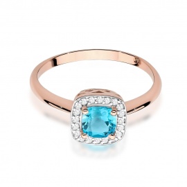 Pierścionek W0514 Topaz Swiss 0,70ct różowe złoto