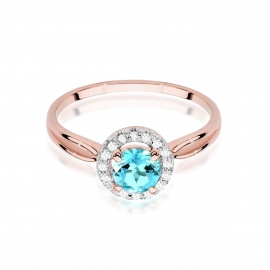 Pierścionek W0538 Topaz Swiss 0,80ct różowe złoto