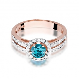 Pierścionek W0087 Topaz London Blue 0,50ct różowe złoto