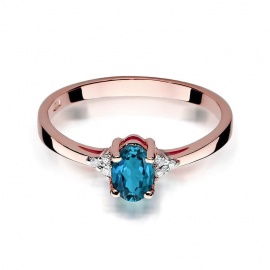 Pierścionek W0301 Topaz London Blue 0,50ct różowe złoto