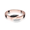 Pierścionek W0107 z czarnymi Diamentami różowe złoto