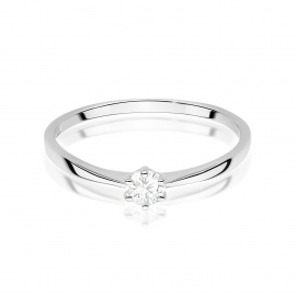Pierścionek W0579 Diament 0,15ct białe złoto