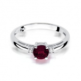 Pierścionek W0010 Granat 0,60ct białe złoto