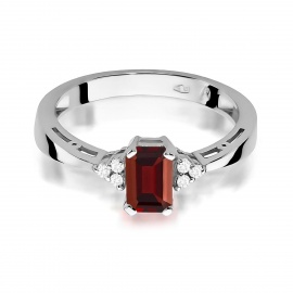 Pierścionek W0002 Granat 0,70ct białe złoto