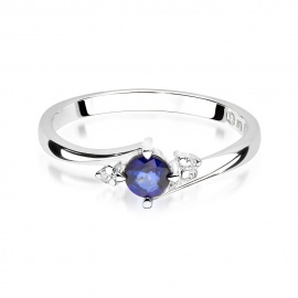 Pierścionek W0346B Szafir 0,30ct białe złoto