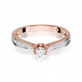 Pierścionek W0202 Diament 0,15ct różowe złoto