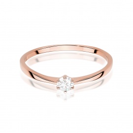 Pierścionek W0579 Diament 0,10ct różowe złoto