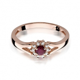 Pierścionek W0185 Rubin 0,15ct różowe złoto